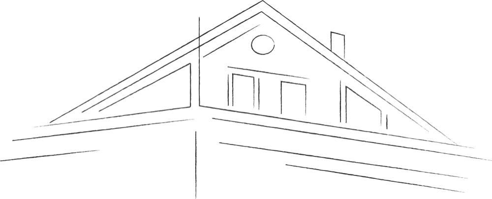 Maison du logo CM&home, dessinee au trait